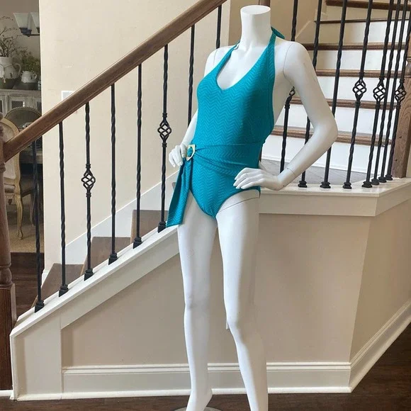 NWT TRINA TURK Empire Halter One Piece Swimsuit, L0544 - Picture 2 of 12
